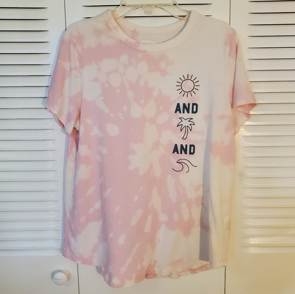 Old Navy pink and white tie dye shirt, size M - Picture 7 of 8